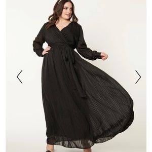 Unique Vintage brand long sleeve Black Maxi dress